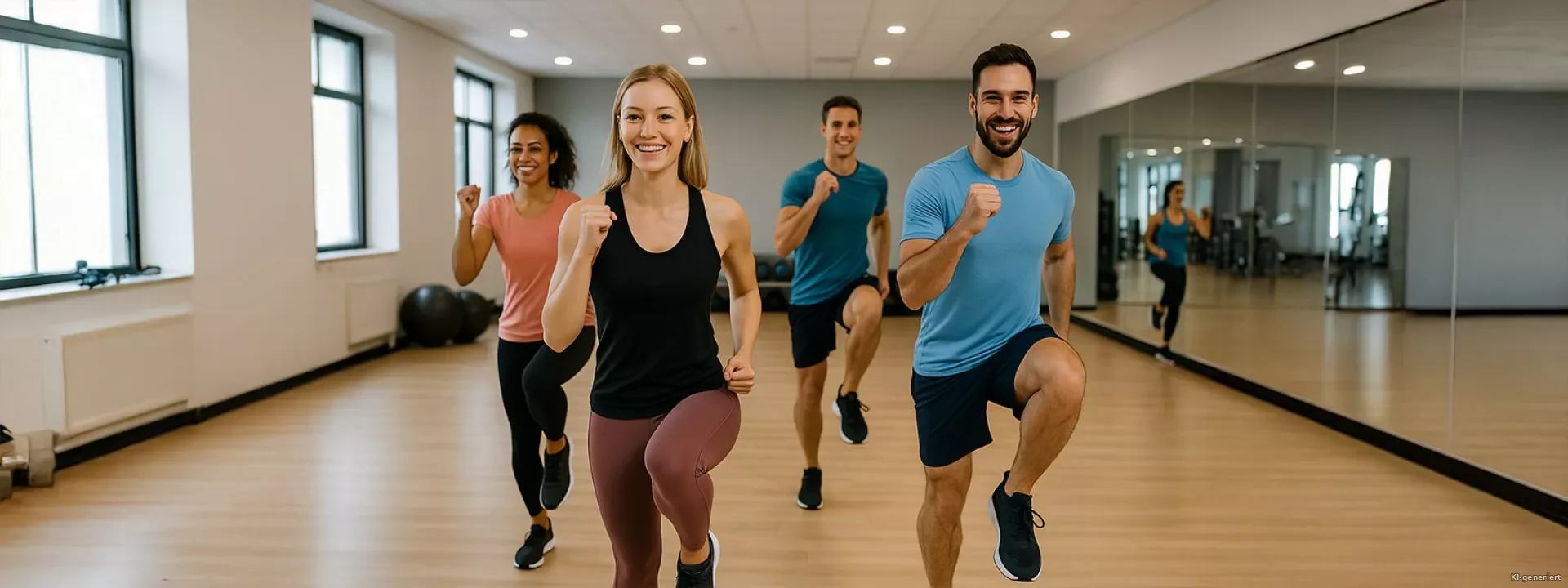 Gruppenfitness
in deiner Nähe – gemeinsam
motiviert trainieren Header Hintergrund